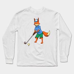 Comic fox plays golf - Golfer Long Sleeve T-Shirt